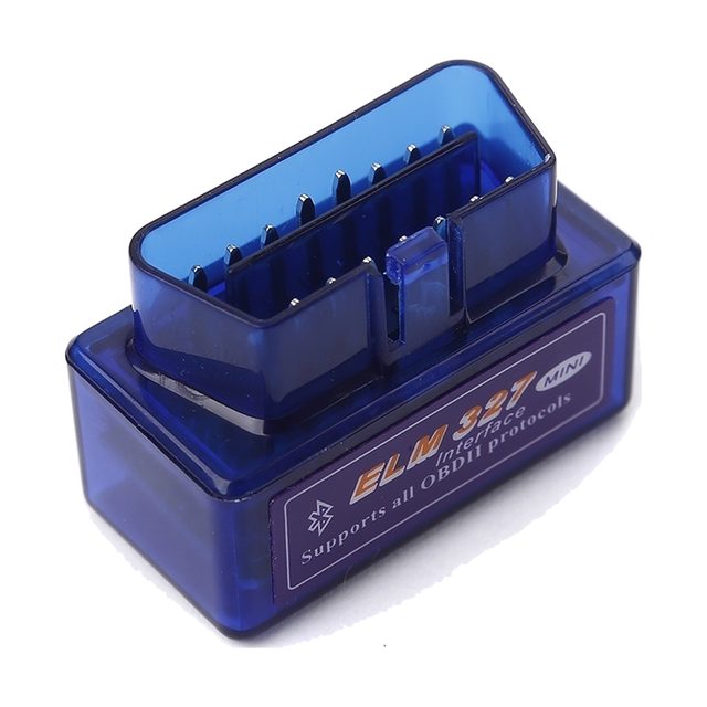 Mini ELM327 Bluetooth v2.1 med transparent blått hölje