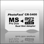 2xmicroSDHC till MS Pro Duo-adapter med dubbelt fack för MicroSDHC-kort