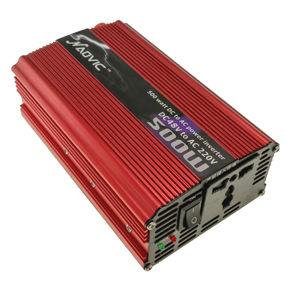 Strömadapter 500W DC48V till AC220V med ren sinusvåg