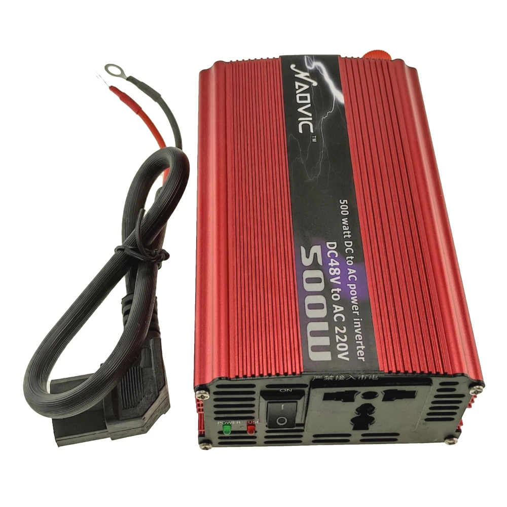 Vista trasera del adaptador corriente 500W DC48V a AC220V mostrando ventilación