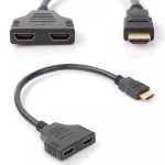 HDMI-adapter hane till 2 HDMI-hona-utgångar splitter satkit