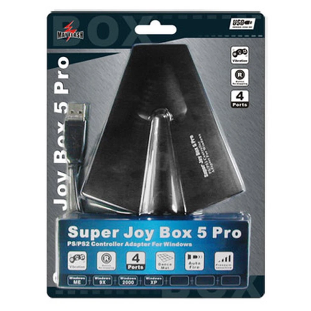 Super Joybox 5 Pro PS2 till PC-adapter med 4 handkontroller