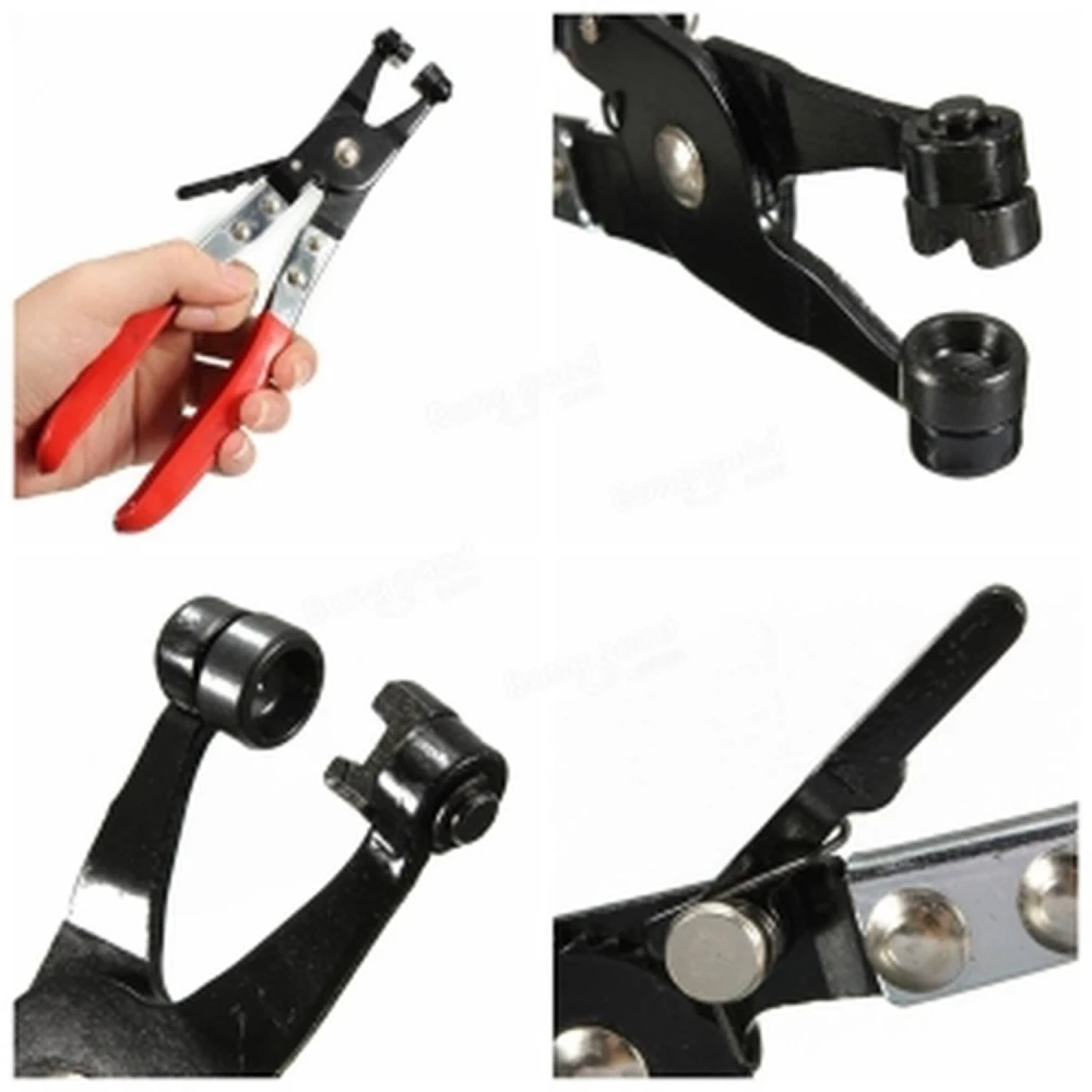 Alicates para abrazaderas de manguera con cabezal giratorio en uso