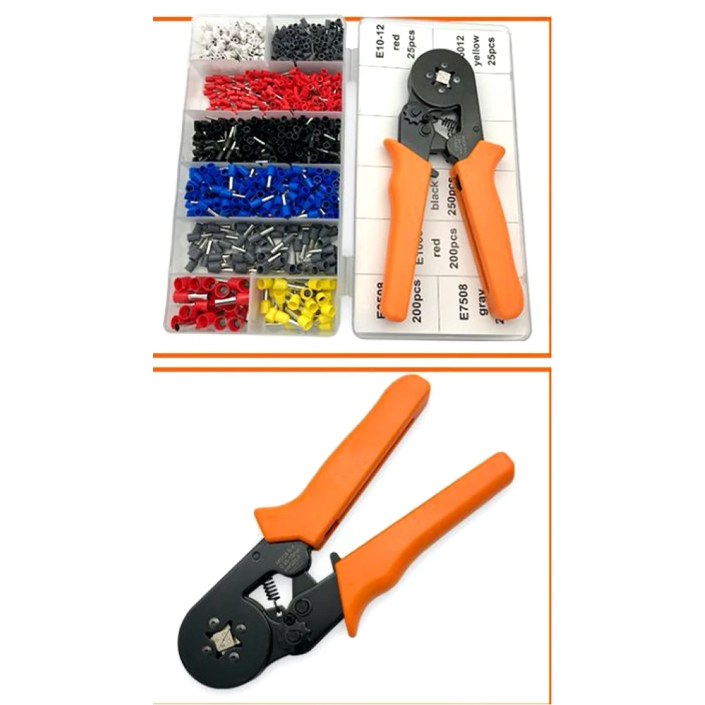 Crimpverktyg med kabelskor 0.25-10 mm² - 1200 delar