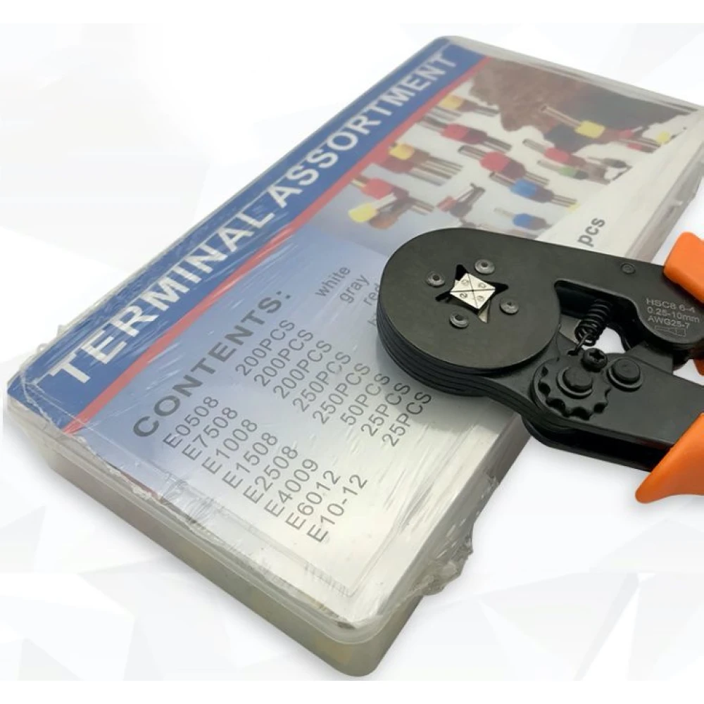 Crimpverktyg med kabelskor 0.25-10 mm² - 1200 delar
