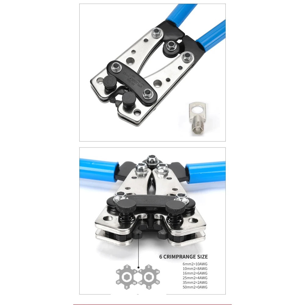 Kabelskotång 6-50mm² med halkfria handtag och justerbar rotation