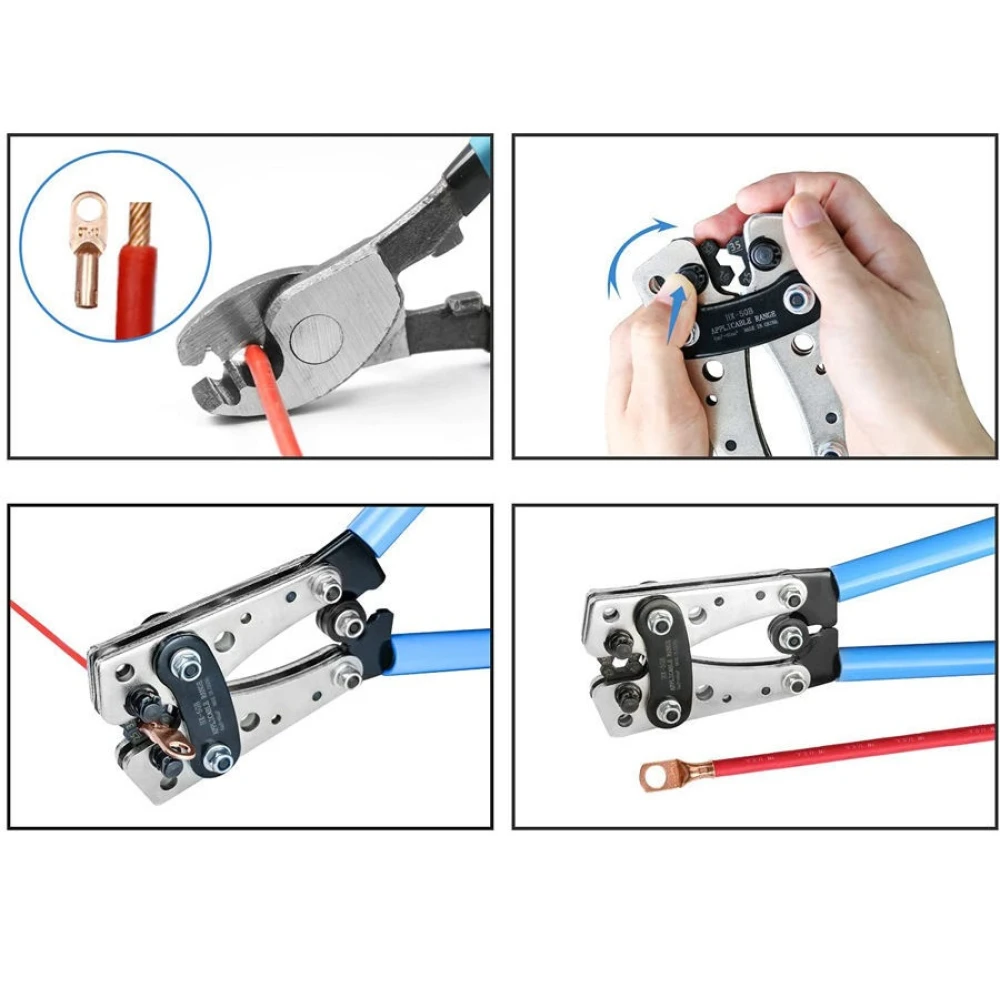 Kabelskotång 6-50mm² med halkfria handtag och justerbar rotation