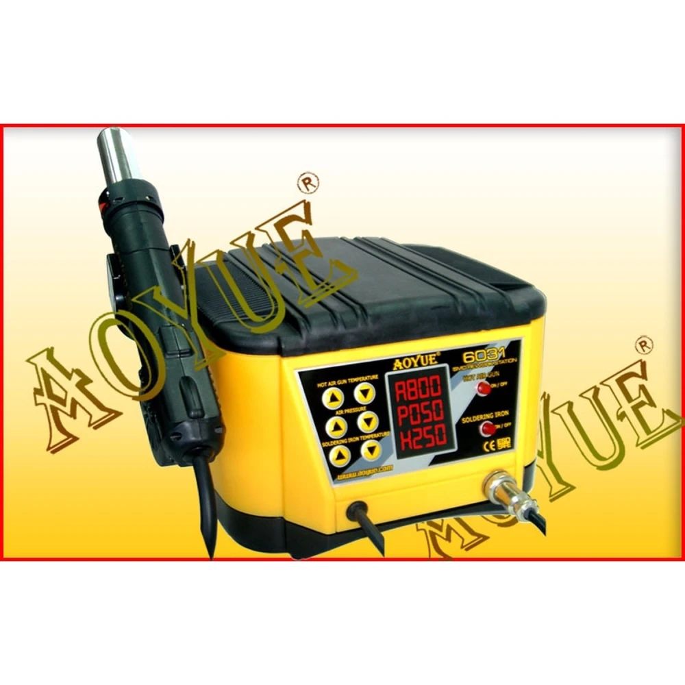 Aoyue 6031 Sirocco Series professionell 2-i-1 reparationsstation