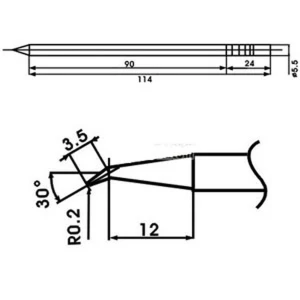 Aoyue LF-02J lödspets med inbyggt motstånd för lödstationer