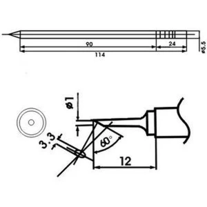 Aoyue LF-1C lödspets med inbyggt motstånd för lödstationer