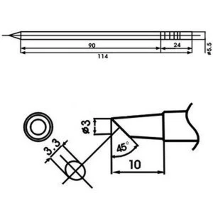 Aoyue LF-3BC lödspets med inbyggt motstånd för lödstationer