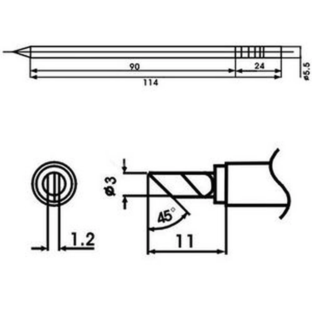 Aoyue LF-KU lödspets med inbyggt motstånd för lödstationer