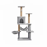 Klösträd för katter 125 cm med hängmatta, grotta och sisalstolpar