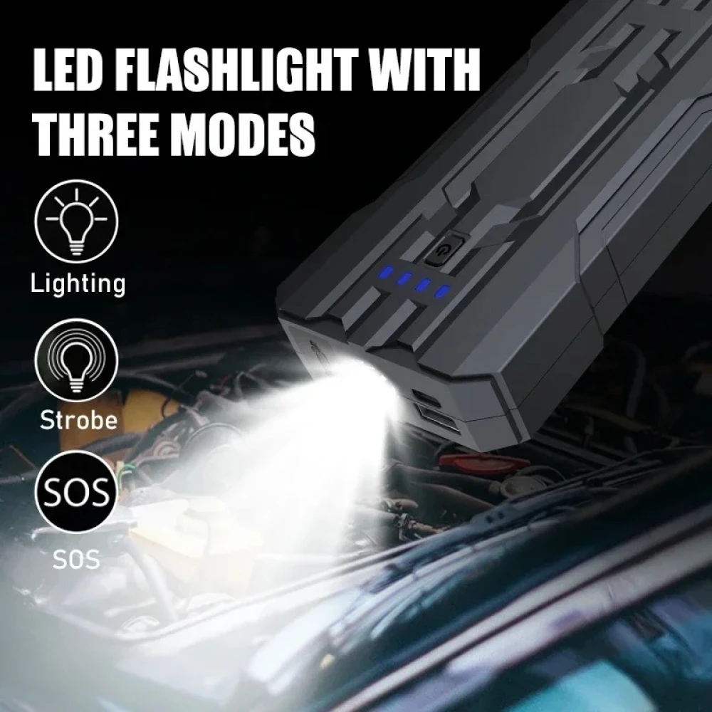 Batteristartare för bil 8000mAh Jumpstarter S301 kompakt och säker med LED SOS-lampa