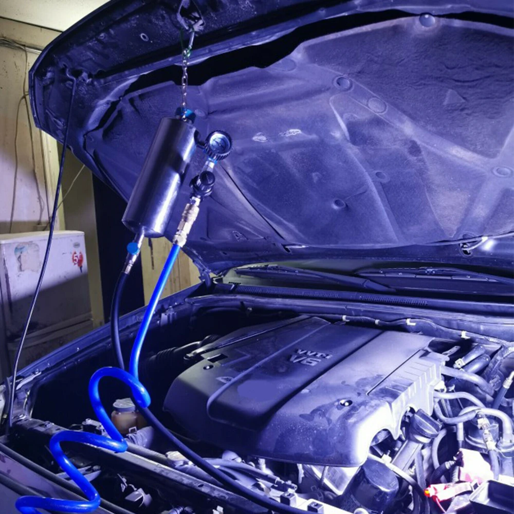 AUTOOL C100 bränslerengörare för bensin med adaptrar