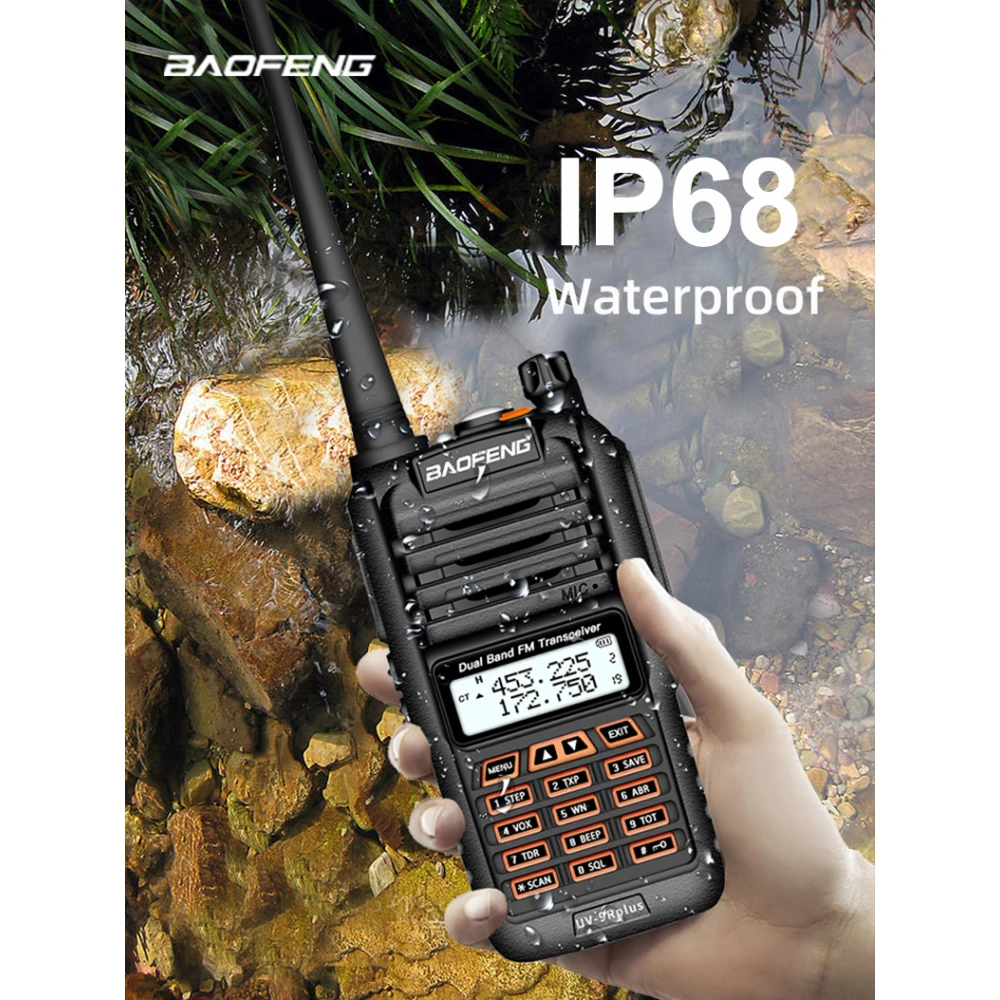Baofeng UV9R Plus walkie-talkie med lång räckvidd och 160 kanaler