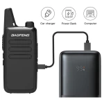 Walkie Talkie Baofeng T20 con batería recargable y clip para cinturón