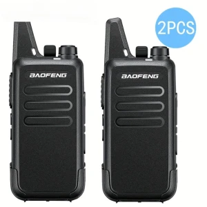 Baofeng Walkie Talkie T20 uppladdningsbar - 2-pack med hörlurar