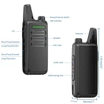 Walkie Talkie Baofeng T20 con clip para cinturón y auricular pinganillo
