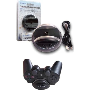 Laddstation för PS3-handkontroll med officiell satkit stand