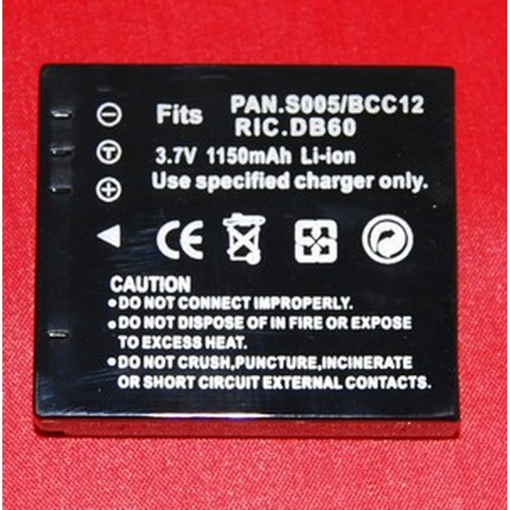 Kompatibelt Panasonic S005 BCC12-batteri för digitalkameror och videokameror