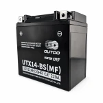 Motorcykelbatteri AGM 12V 12Ah OUTDO UTX14-BS(MF) - Kompatibel Yuasa YTX14-BS / GTX14-BS / ETX14-BS