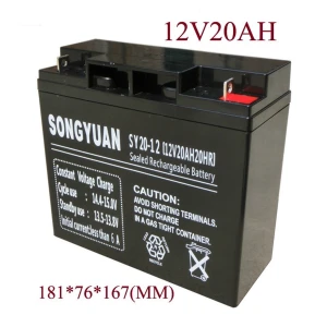 Songyuan Uppladdningsbart blybatteri 12V 20Ah SY20-12 för flera modeller