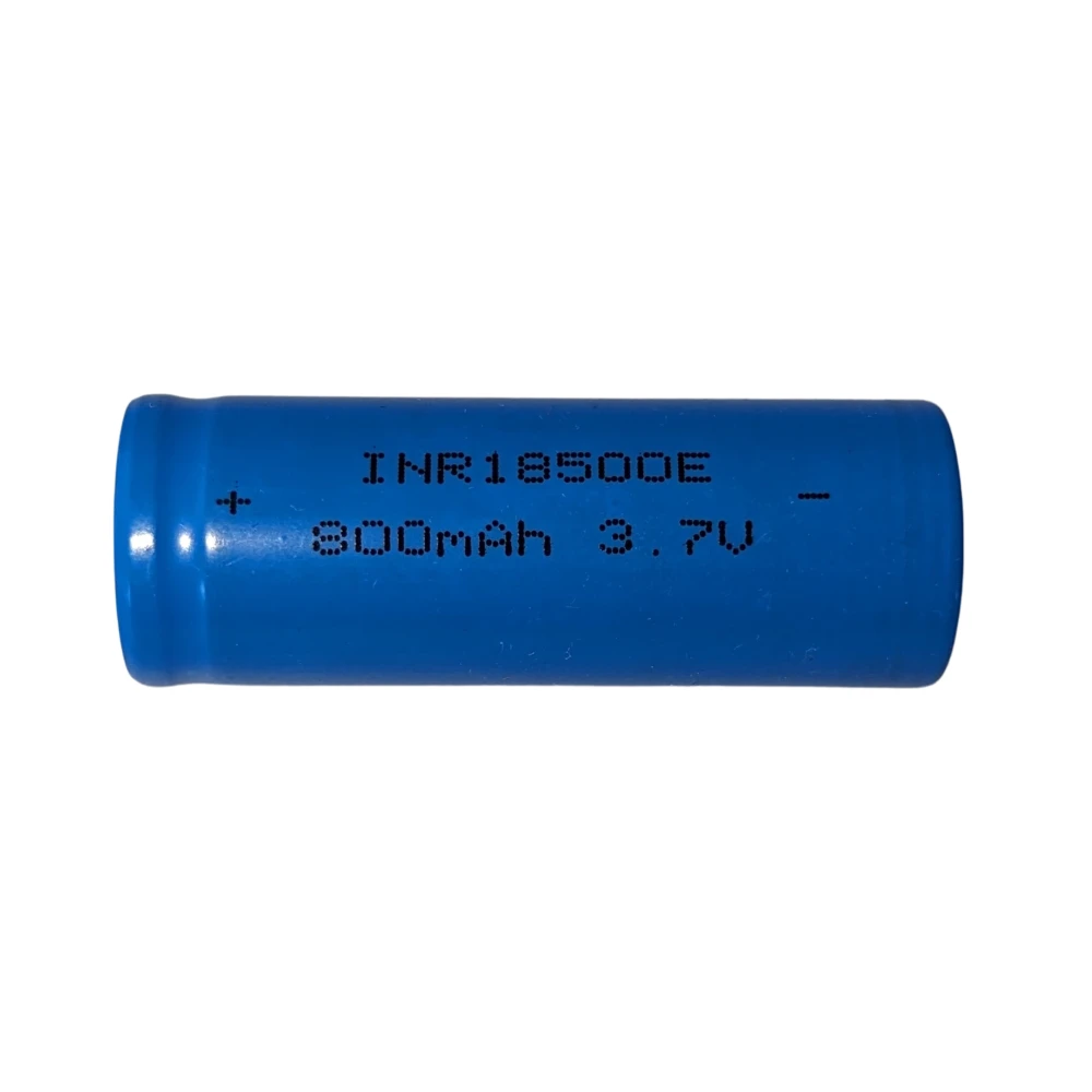 Bateria Pila Recargable 18500 800mAh 3,7V Battery Litio Li-Ion vista lateral con detalles