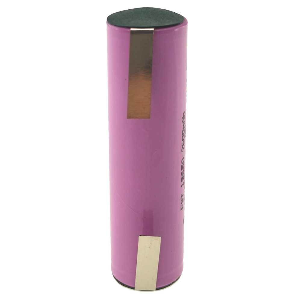 Batería 18650 con lengüeta para soldar en detalle