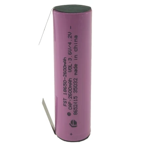 Högkvalitativt uppladdningsbart 18650-batteri 2600mAh 3,7V med lödflik