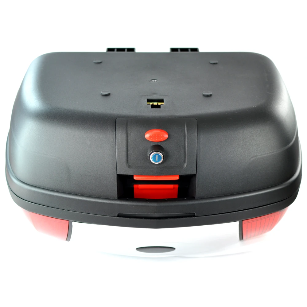 Universell motorcykelbox 46 liter silver - XXL för 2 hjälmar med lås