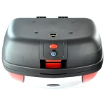 Universell motorcykelbox 46 liter silver - XXL för 2 hjälmar med lås