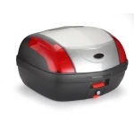 Universell motorcykelbox 46 liter silver - XXL för 2 hjälmar med lås