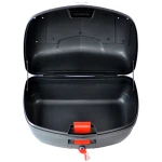 Baúl de moto universal plata con cerradura y reflectantes integrados