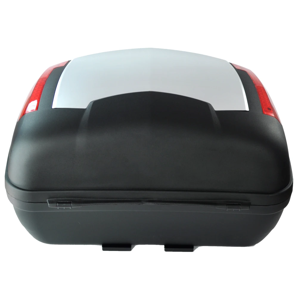 Universell motorcykelbox 46 liter silver - XXL för 2 hjälmar med lås