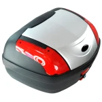 Universell motorcykelbox 46 liter silver - XXL för 2 hjälmar med lås