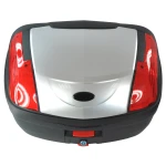 Universell motorcykelbox 46 liter silver - XXL för 2 hjälmar med lås