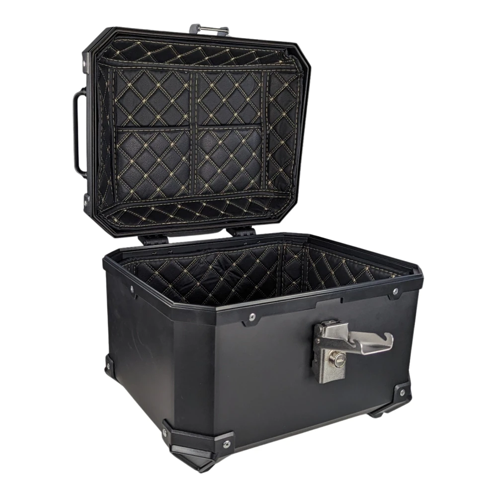 Universell motorcykelbox 36L med ryggstöd och fyrkantig ABS-box