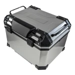 Universell motorcykel topbox 45L silver - fyrkantig hjälmlåda för 1 hjälm