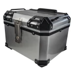 Universell motorcykel topbox 45L silver - fyrkantig hjälmlåda för 1 hjälm