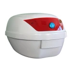 Vista superior del baúl universal para moto 28L blanco