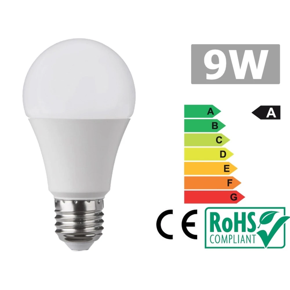 LED-lampa E27 9W varmvit 3300K för effektiv belysning
