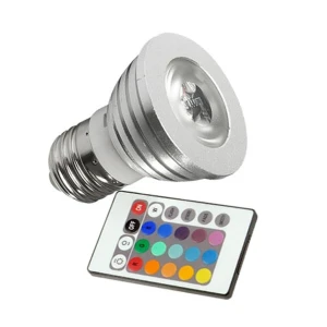 RGB LED-lampa E27 3W med fjärrkontroll för flexibel belysning