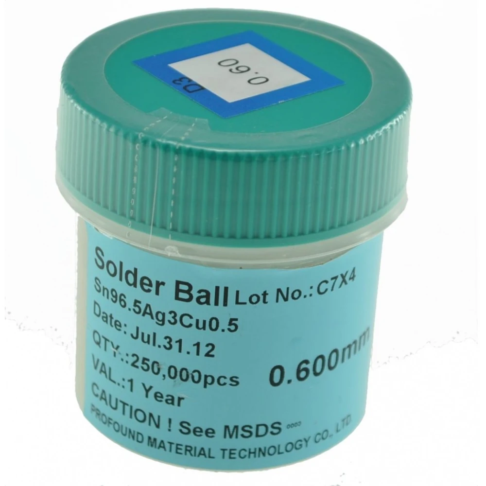 Blyfria tennkulor 0,65 mm 250 000 st för lödning