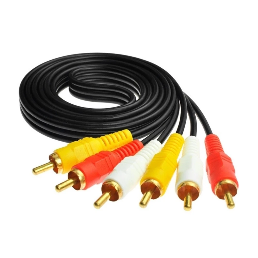 3 RCA till 3 RCA hane-hane kabel för förlängning av ljud och kompositvideo