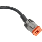 Detalle del conector hembra OBDII 16 pines del cable adaptador Harley Davidson