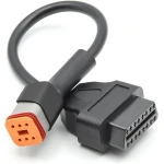 Harley Davidson OBD1 6-pol till OBDII 16-pol adapterkabel för diagnos