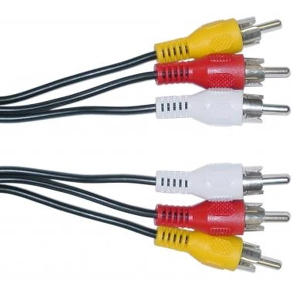 3 RCA ljud- och videokabel 1,2 meter för ljud- och videokoppling