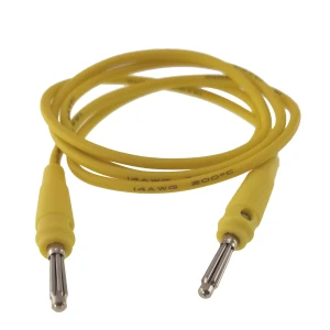 Banankabel hane till hane 4mm gul 14AWG silikon