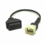 Vista del conector del cable diagnóstico 6 pin a 16 pin para motos Kawasaki